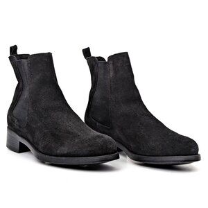 La Canadienne Women Western Black Suede Low Ankle Chelsea Boots size 9.5
